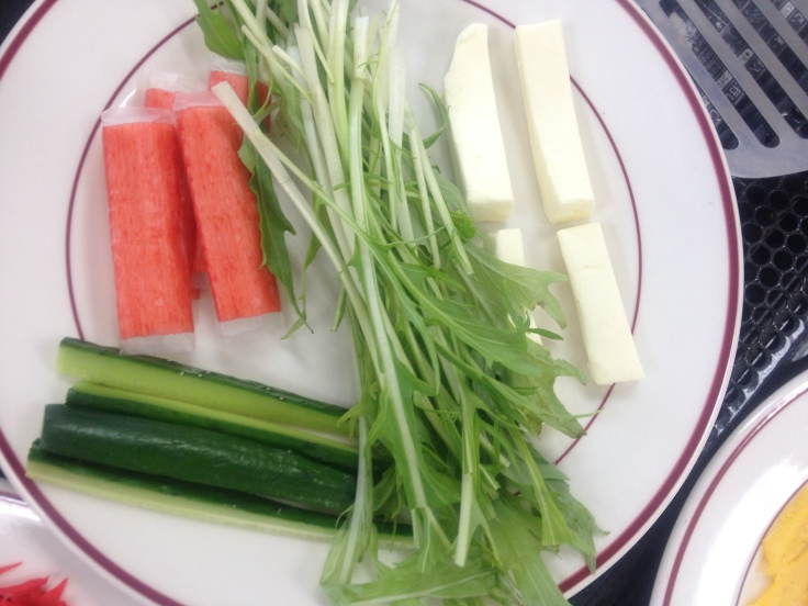 Tuna and Crab Salad Uramakizushi Ingredients